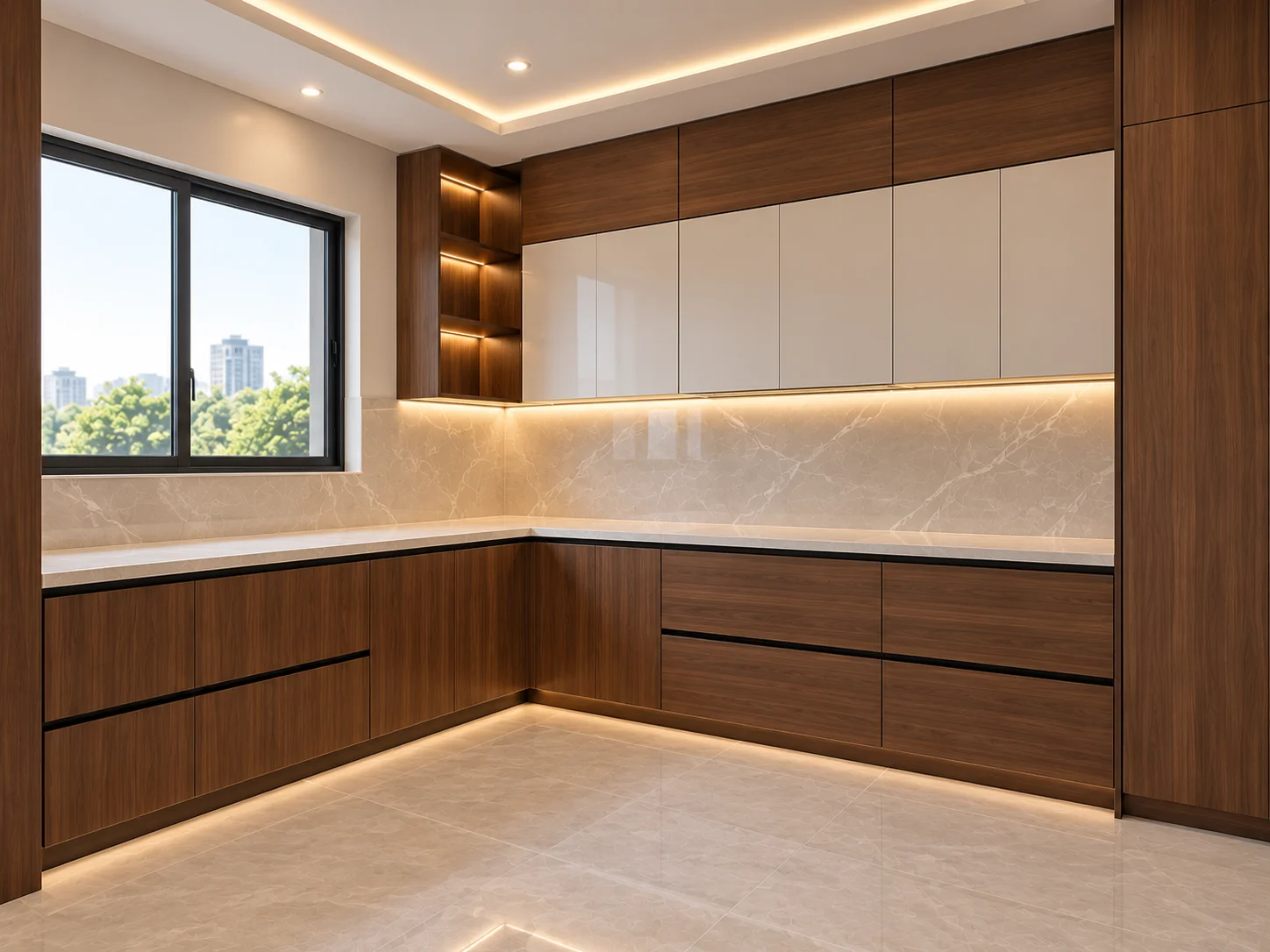 Walnut L Shape