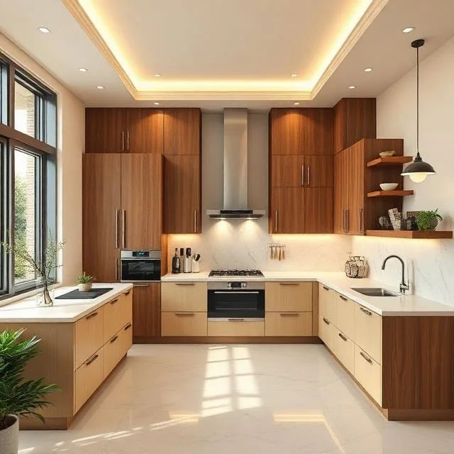 U-Shaped Modular Kitchen